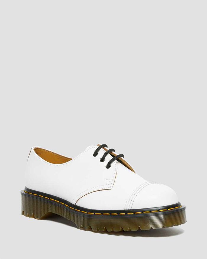 Dr Martens Oxfords Dame Hvite 1461 Bex Made In England Toe Cap 1640LFXCS